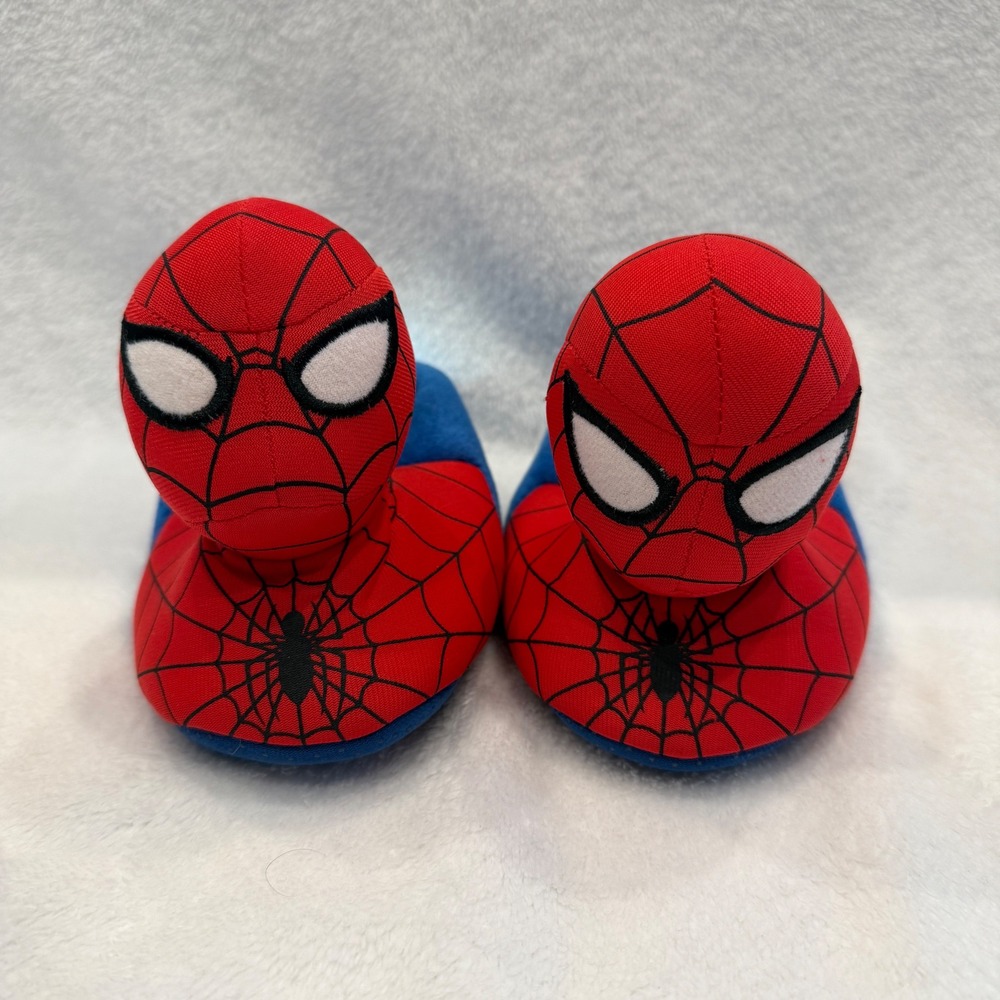 Marvel Spider-Man Kids Plush Character Slippers Blue Red Size 9/10